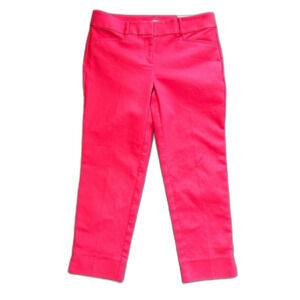 LOFT Riviera Cropped Pants Size 4 Hot Pink Coral NWT